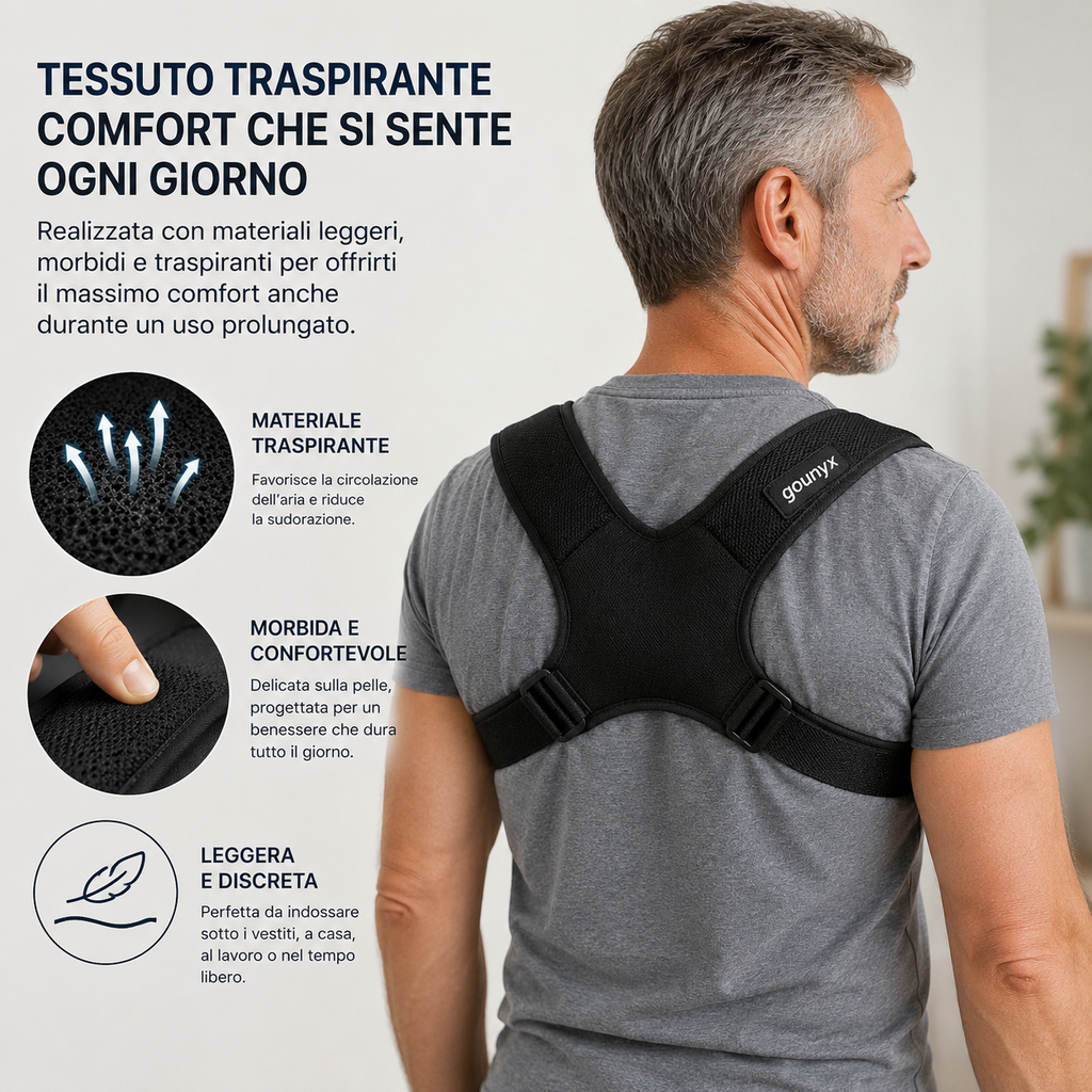 Fascia Posturale Regolabile Schiena e Cervicale